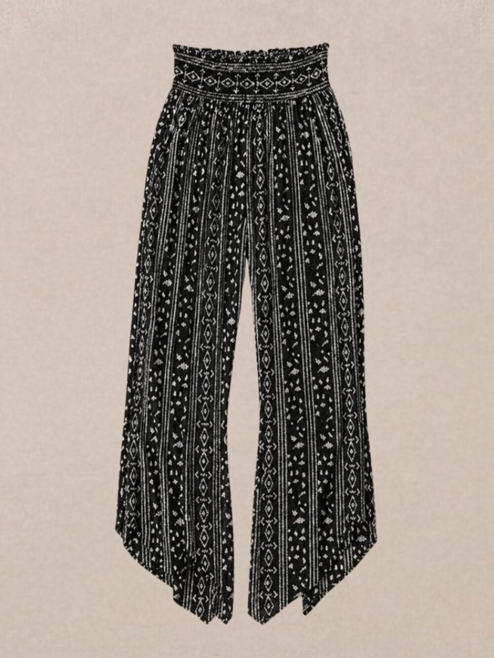 Free People Blue Boho Harem Pants Elastic Waist Cropped Rayon Festival Medium
